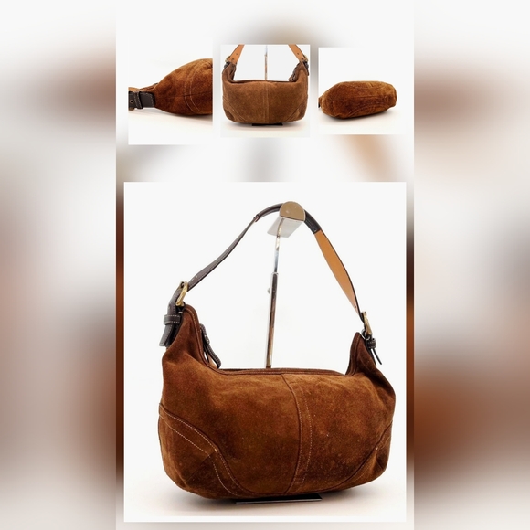 COACH | Vintage Hampton Suede Baguette | Soho Hobo | Brown - Picture 1 of 12